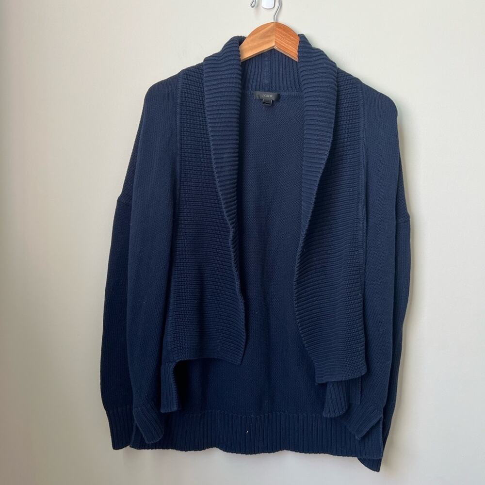 J. Crew Navy Blue 100% Cotton Cardigan Sweater